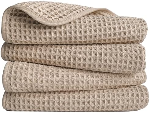 POLYTE 430 GSM Poly Blend Microfiber Quick Dry Waffle Hand Towel, 16x30 in by Polyte