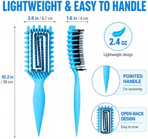 Curly Hair Brush Candybrush Curl Defining Brush for Detangling Shaping and Defining Curls for Women, Men, Wet & Dry Hair (Sky Blue) - Image 5