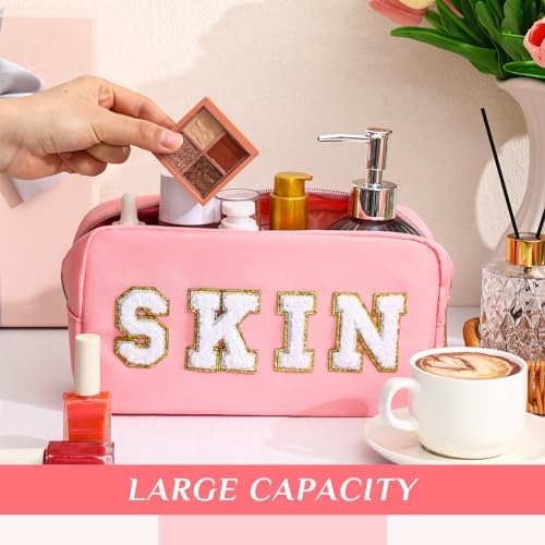 Remerry 4 Pcs Preppy Makeup Bags,Pink - Image 4