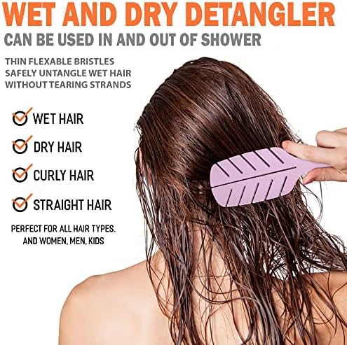 Fiora Naturals Detangler Brush for Wet and Dry Hair, Soft Detangling Brush - Image 4