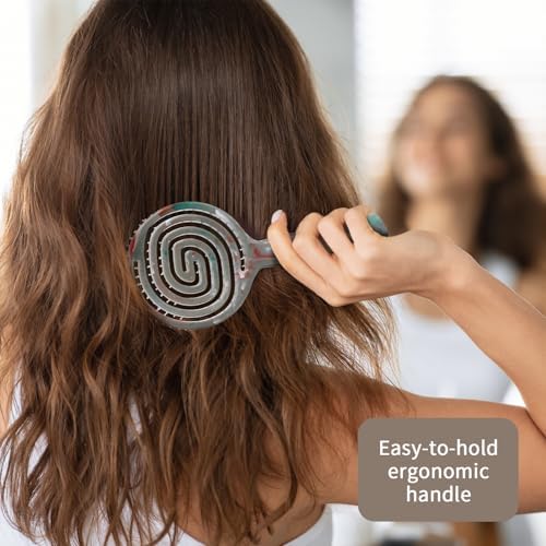 Detangling Wet Hair Brush for Thin or Straight Hair, Vented Detangler Hairbrush with Double-Layered Ultra and Soft-Nylon Bristles for Wet or Dry Hair, Gifts for Women Girls Kids - Image 6