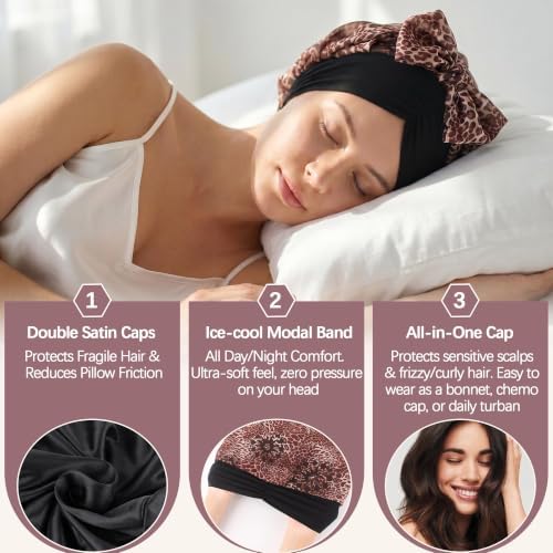 Ababalaya Satin Lined Head Wrap Chemo Headwear for Women - Image 5