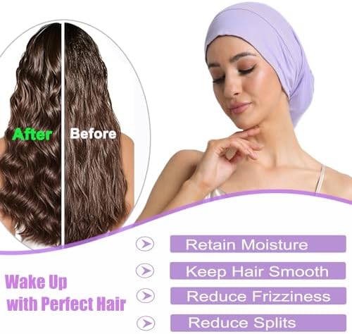 Satin Bonnets for Sleeping Adjustable Silk Lined Bonnet Sleep Cap Hair Wrap - Image 3