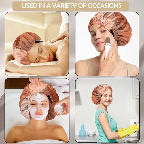 Satin Hair Bonnet Silk Bonnet for Sleeping Double Layer Elastic Adjustable Reusable Cute Aesthetic for Women Girls - Image 6