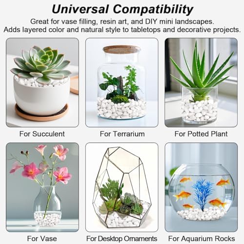 Terrarium Supplies,Virekm River Rocks Decorative Ornamental Pebbles - Image 7