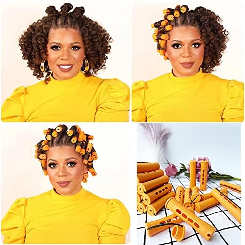 Perm Rods Large Hair Rollers for Natural Long Short Hair Styling Tool Hair Curlers Dark Orange Color - Image 4