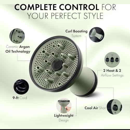 Stylecraft Sage 2-in-1 Diffuser Hair Dryer for Curly Hair & Defined Styling - Image 3