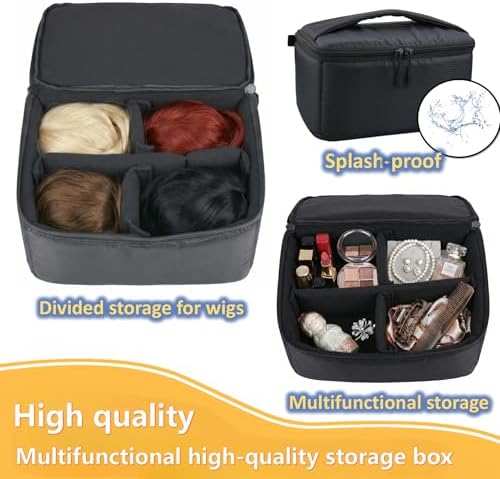 Professional Wig Travel Box Set – Includes Collapsible Wig Stand & Storage Bag – Dustproof Makeup Organizer Case for Wigs, Extensions & Hair Styling Tools - Image 5