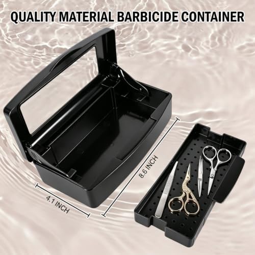 YoleShy Nail Tool Cleaning Box Balck Plastic Clean Container for Tweezers - Image 3