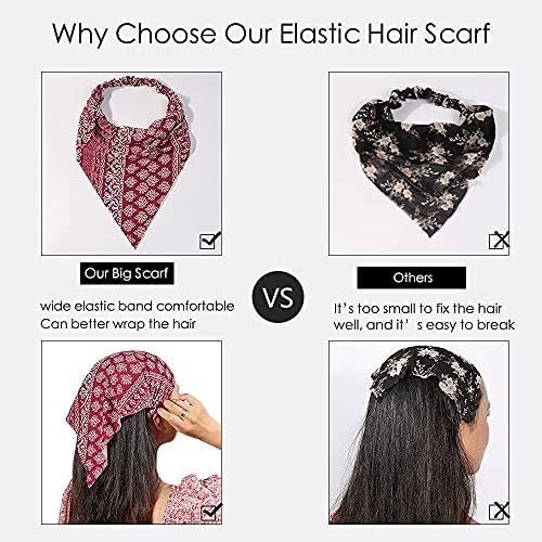Vercret Hair Scarf Headband for Women,Boho Bandana Pretied Elastic Kerchief - Image 2