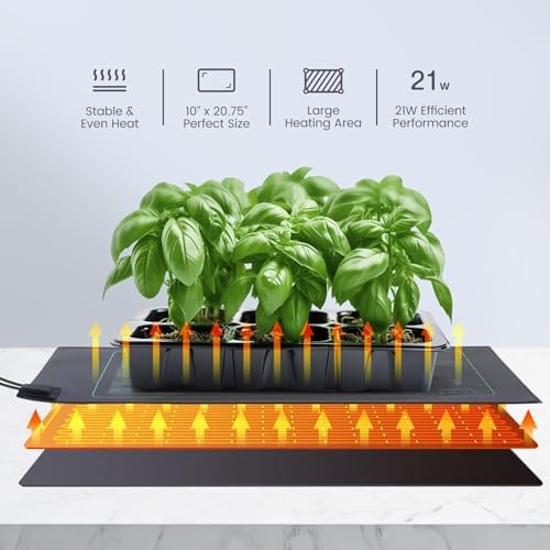 Daisy Chain Seedling Heat Mat for Plants, 4 Pack 10"x20.75" 21W - Image 5