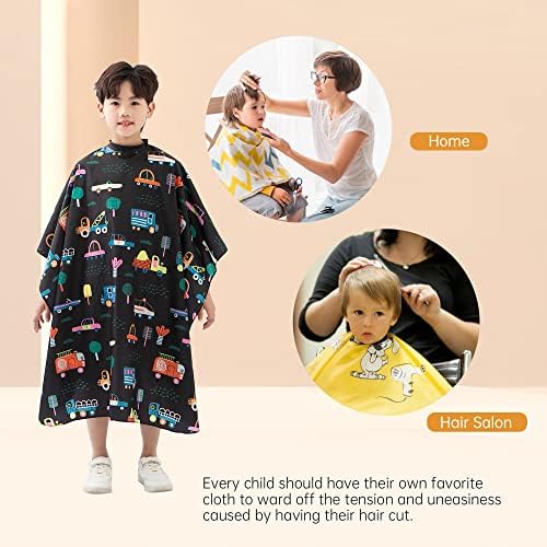 PERFEHAIR Kids Hair Cutting Cape, Cute Cars Pattern, Barber Haircut Cape Cover for Children, Baby, Toddler, Boys Salon Hair Cut Capes - Image 5