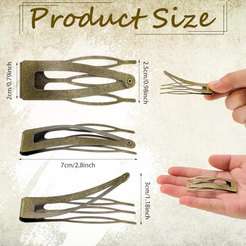 Chinco Ancient Bronze 24 Pcs Double Grip Hair Metal Snap Clips,2.8 Inch - Image 2