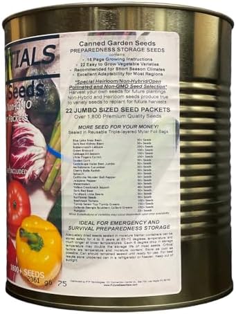 Future Eseentials 22 Heirloom Non-GMO Canned Vegetable Garden Seeds Long-Term Storage for Survival & Planting Ideal for Emergency & Survival Preparedness 5 Years + Shelf Life Pack of 1 - Image 2