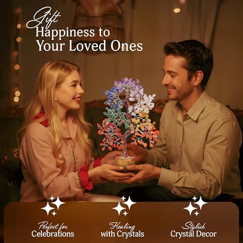YATSKIA 7 Chakra Crystal Tree of Life, Birthday Gifts for Women, Mom & Grandma | Handmade Gemstone Tree for Living Room, Bedroom & Office Decor | House Warming Gifts - Image 5