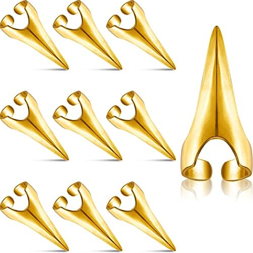 Hicarer 10 Pcs Adjustable Finger Claw Hair Parting Braid Ring Halloween Cos by Hicarer