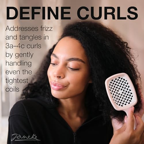 Janeke Superbrush Detangling Brush for Soft Smoothing Hair Brushing with Anti-Static Bristles - Vented Wet Hair Brush for Blow Drying Use - Perfect for Curly, Thick, Wavy, Fine Hair Types (Nude) - Image 6
