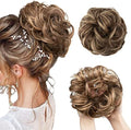 CJL HAIR Large Messy Bun Hair Piece Wavy Curly Scrunchies Synthetic Chignon Ponytail Hair Extensions Thick Updo Hairpieces for Women Brunette/Honey Blonde by CJLHAIR