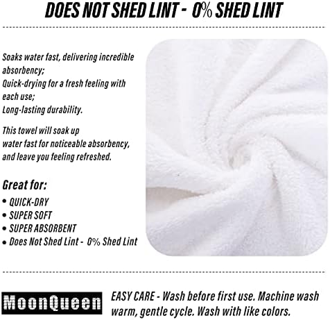 MOONQUEEN 18 Pack Premium Hand Towels - Quick Drying - Microfiber Coral Velvet Highly Absorbent Towels - Multipurpose Use as Hotel, Bathroom, Shower, Spa, Hand Towel 16 x 28 inches (White) - Image 5
