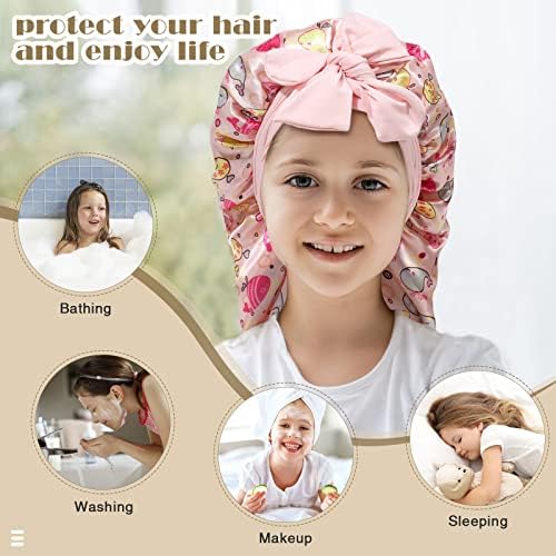 AWAYTR Kids Bonnets for Girls - Satin Long Hair Braid Bonnet for Sleeping - Image 5