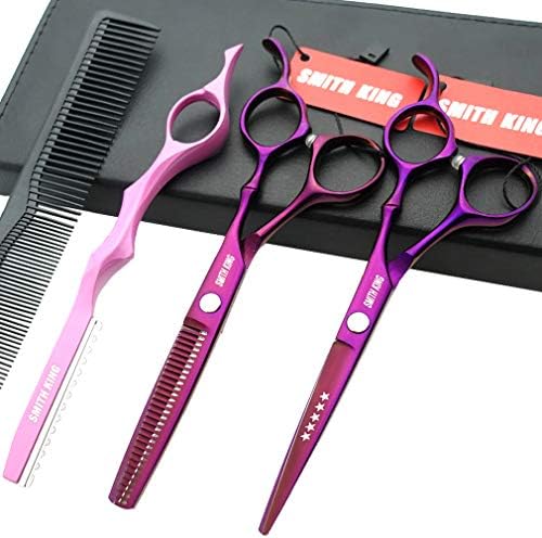 6.0 Inches Professional hair cutting thinning scissors set with razor (Violet) by Smithking