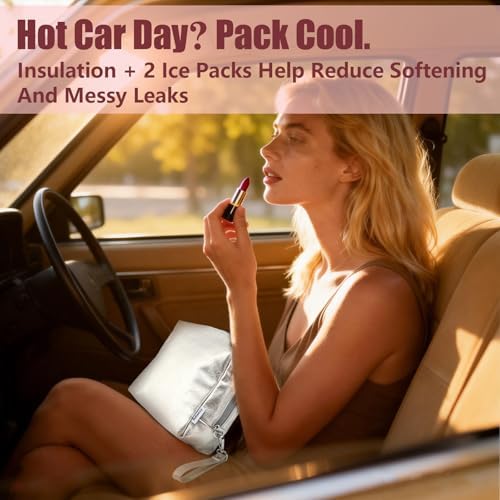 Insulated Cooling Makeup Bag with 2 Reusable Ice Packs (Medium) - Image 2