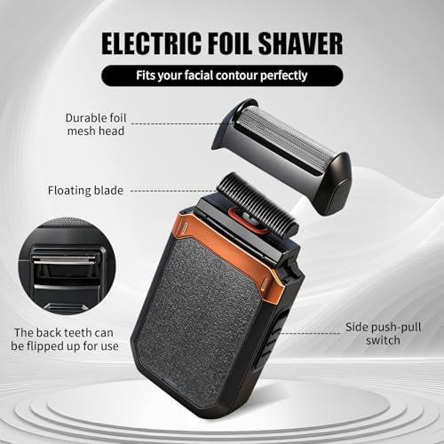 Professional Hair Clipper Set, Men's Hair Clipper, T-Shaped sideburn Trimmer, Electric Shaver,Nose Hair Trimmer,Beauty Salon kit for Hair Cutting and Shaving. (Gold) - Image 4