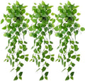 LOYWREE 3 Pack Small Artificial Hanging Plants with Faux Ivy Vine and Hanging Pothos 39Inch Fake Plant Realistic Greenery for Shelf Decor in Home, Office, Indoor & Outdoor Gardens by Unknown