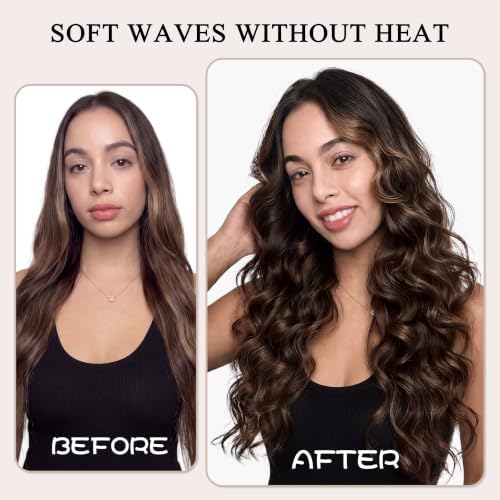 2-in-1 Heatless Curling Headband for Women & Flexible Curling Rods for Heatless Curls Overnight Heatless Hair Curlers No Heat Damage, Stretchy Fabric Headbands for Curly Long Hair, Sleep Gym Workout - Image 3