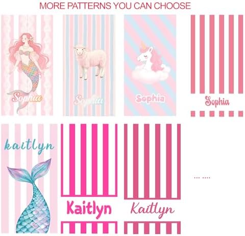 JML Personalized Beach Towel with Name, Custom Cabana Stripe Beach Towel, Customized Microfiber Pool Towel, Quick Dry & Absorbent Swim Towel for Adult,Mother's Day, Birthday, Summer Holiday,Vacation - Image 2