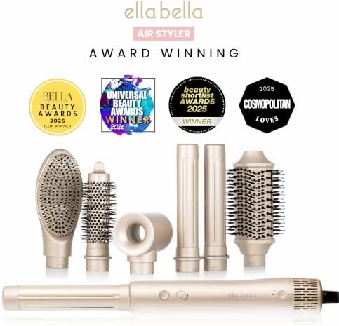 ELLA BELLA® 6 in 1 Professional Hot Air Styler & Straightener, Fast Drying - Image 3