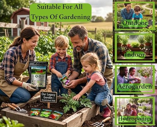 20 Vegetable Seeds Variety Pack 10,000+ Count - Essential Heirloom Garden Seeds for Planting: Non-GMO, Grown in USA; Moisture-Proof Mylar Storage, High Germination Survival Seeds for Beginners - Image 4