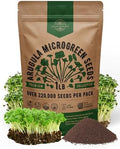 Organo Republic Arugula Sprouting & Microgreens Seeds - Non-GMO, Heirloom Sprout Seeds Kit, 1lb Resealable Bag for & Growing Microgreens in Soil, Coconut Coir, Aerogarden & Hydroponic System. by OrganoRepublic