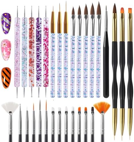 Artdone 31pcs Nail Art Brushes Tools Set Dotting Tools for Gel Polish - Image 2