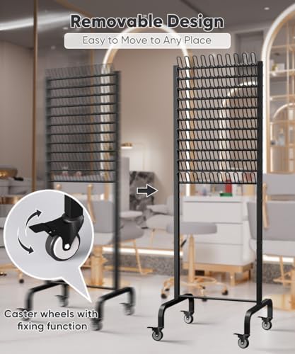 120 Pegs Braiding Hair Rack, Adjustable Hair Separator Stand with Wheels, Hair Extension Holder for Hair Stylists, Braiders, Home, Salon, Beauty School, Black - Image 4