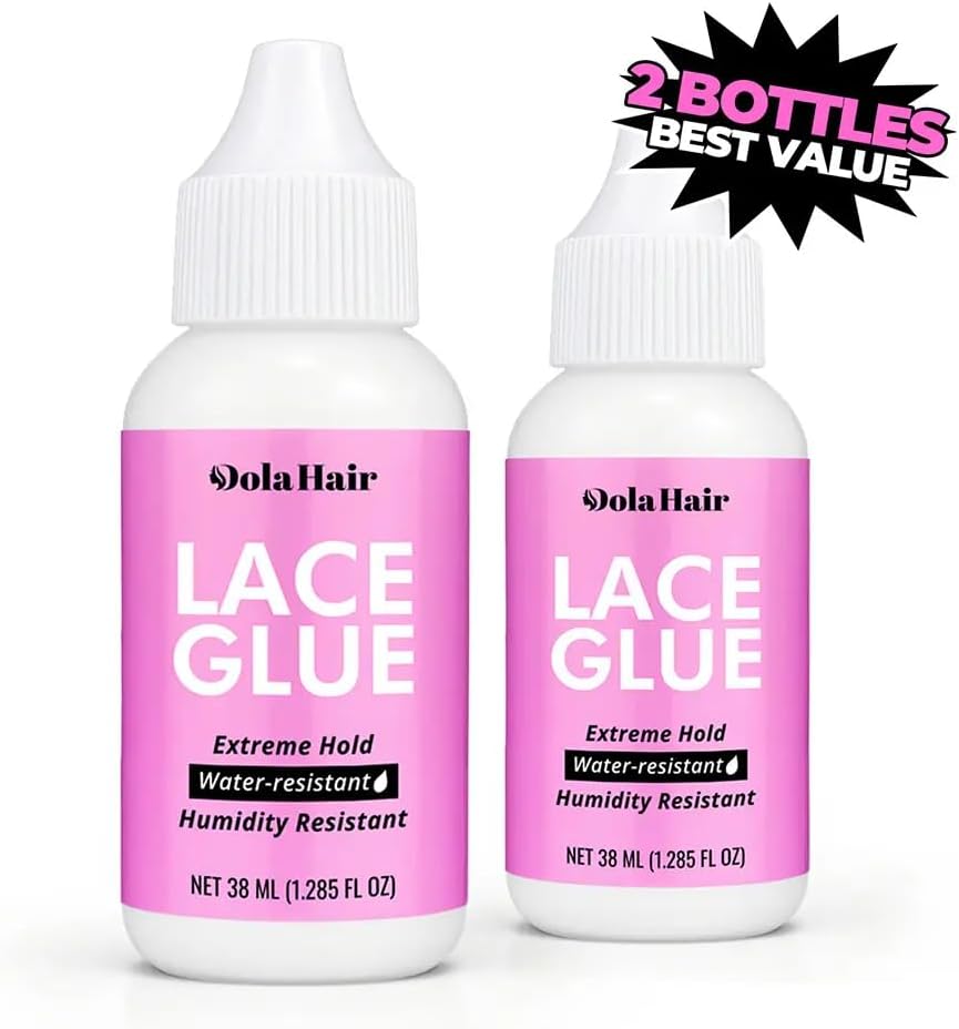 Dolahair Extreme Hold Lace Glue for Wigs, Waterproof, Invisible Bonding, 1.285 Ounce (Glue-2pcs) - Image 2