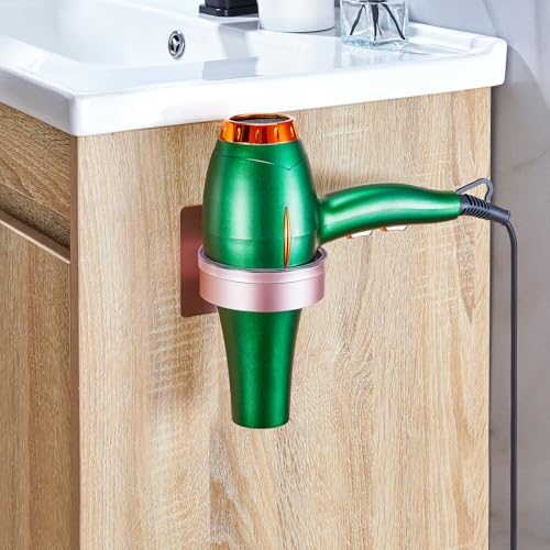 Blow Dryer Holder Wall Mounted, hairdryer holder for bathroom, Blow Dryer Organizer, hair tool organizer wall mount, Adhesive Hair Dryer Storage for Bathroom Barber Shop (Rose Gold) - Image 4