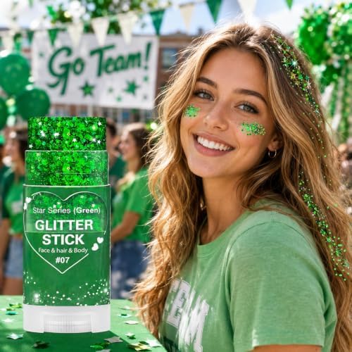 Go Ho Green Face Glitter Stick,Hair and Body Glitter for Women Kids - Image 3