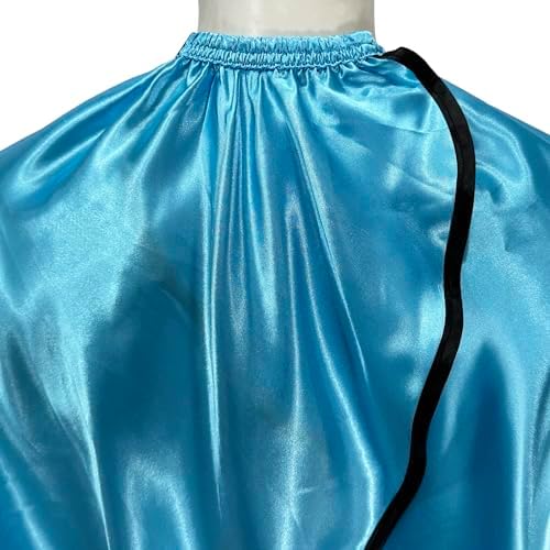 Pelocapa Salon Styling Capes for Clients, Hair Dye Cutting Capes with Elastic Hooks, Waterproof Light Weight Satin Sheen Styling Cape Barber Gown for Stylist, 63”*56”(Blue) - Image 2