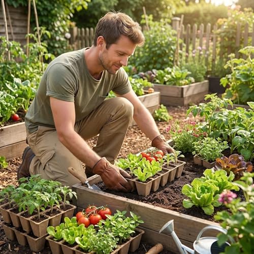 240 Cells Seed Starter Tray: Biodegradable Peat Pots – 20 Pack Plant Starter Kit with Seedling Trays for Indoor Outdoor Vegetable Herb Flower Germination – Reusable Sprouting Kit for Microgreens - Image 6