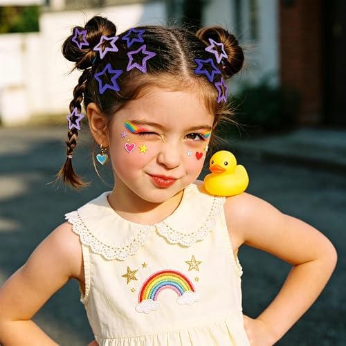 VIBILIA 18 Pcs Star Hair Clips Y2K Non-Slip Snap Hair Accessories,Purple - Image 6