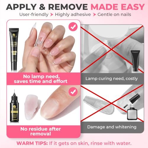 UNA GELLA 15g Nail Glue for Press On Nails with 20ml Nail Glue Remover Kit - Image 2