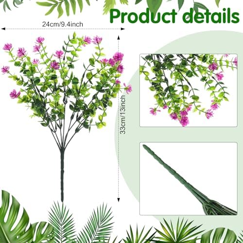 WILLBOND 12 Bundles UV Resistant Faux Flowers, Fuchsia - Image 3