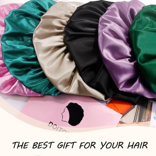 Silk Bonnet for Women,Adjustable Double Layer Sleep Cap - Image 5