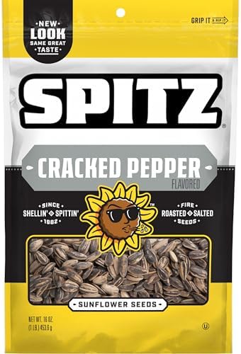 Spitz Sunflower Seeds Pack, Cracked Pepper, 16 Oz Snack Bag by GetSnacksSipsDelivered