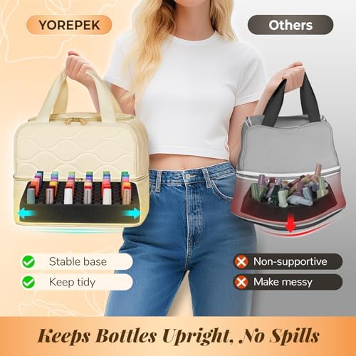 YOREPEK 2 Layer Nail Polish Organizer Case for 42+ Bottles (15ml/0.5 fl.oz) - Image 5
