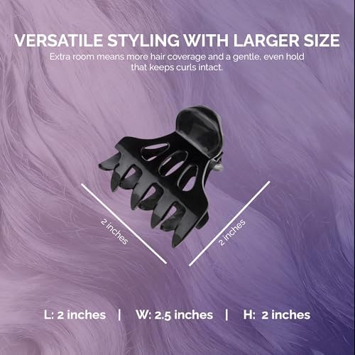 Curl Keeper Claw Clips for Thick & Thin Hair, Roller Jaw Clamps (12-Pack) - Wide Teeth Large Hair Clips for Women - Supports & Creates Volume - Hair Styling Accessories are Lightweight & Easy Clean - Image 4