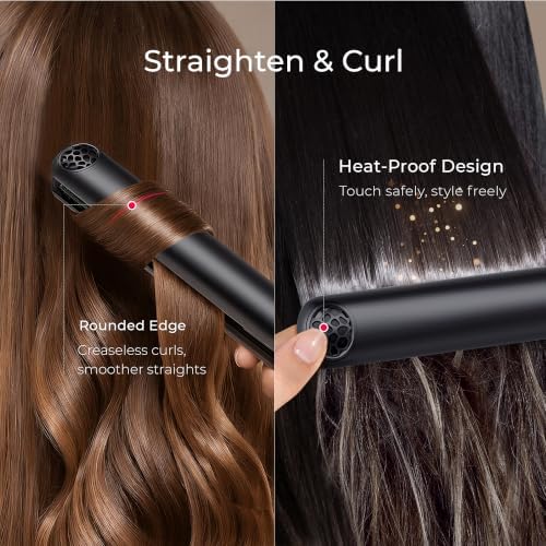 TYMO Flat Iron Hair Straightener and Curler 2 in 1 with 10s Fast Heating, 1 Inch Professional Straightening Curling Iron with 32 Adjustable Temp and Automatic Shut Off, Matte Black - Image 6