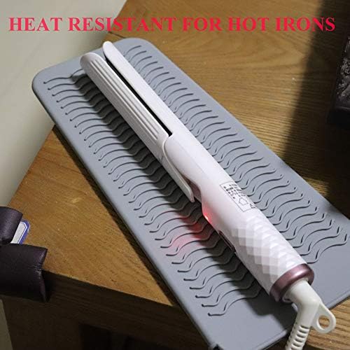 Heat Resistant Travel Hair Curler Flat Iron Pouch and Silicone Mat Set (Catcus) - Image 5