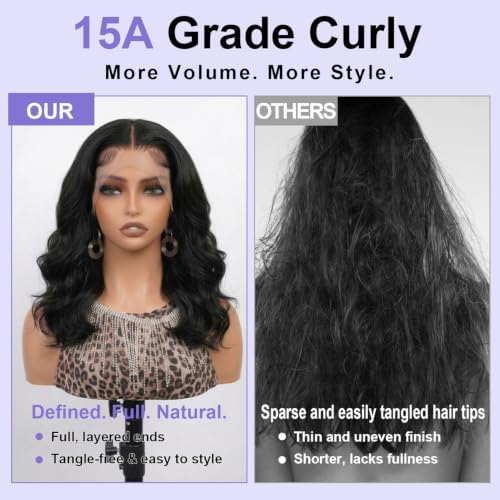 FASHION PLUS Body Wave Full Lace Front Wigs Human Hair 200% Density 18Inch - Image 7